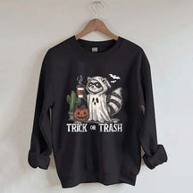 Trick Or Trash Raccoon Halloween Sweatshirt