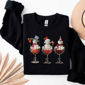 Christmas Wine Snowmen Sweatshirt