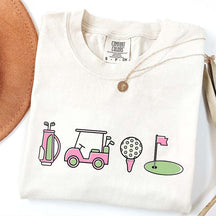 Pink Golf Cart Flag Lover T-Shirt
