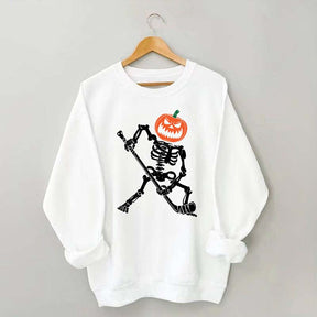 Skeleton Hockey Pumpkin Sweatshirt