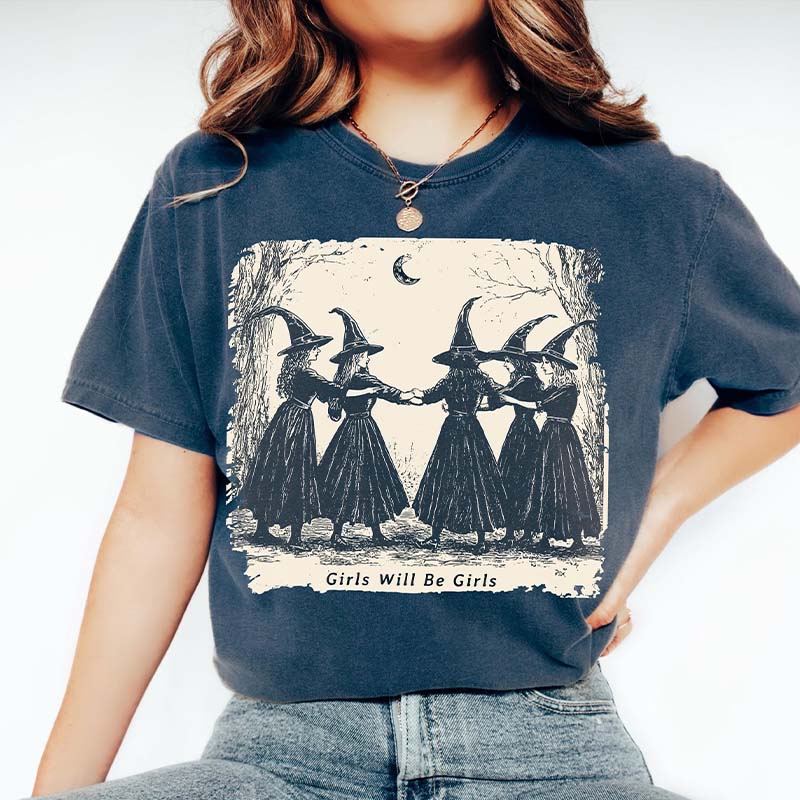 Vintage Girls Will Be Girls Halloween Women T-Shirt