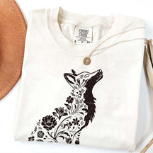 Retro Floral Fox Woodland Animal T-Shirt