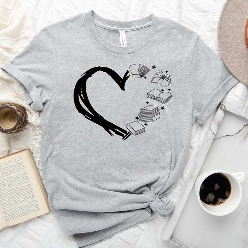Heart of Books Lover T-Shirt