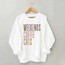 Weekends Coffee Cats Sweatshirt
