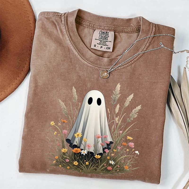 Comfort Colors Cute Ghost in Wildflowers T-Shirt