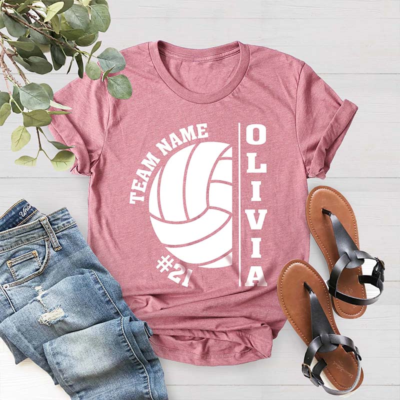 Personalized Volleyball Team Spirit Player T-Shirt