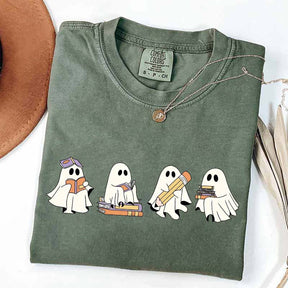 Cute Halloween Ghost Book T-Shirt