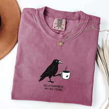 Raven Crow Comfort Colors Hello Darkness T-Shirt