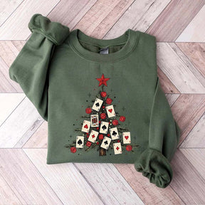 Poker Cards Christmas Tree Sweatshirt