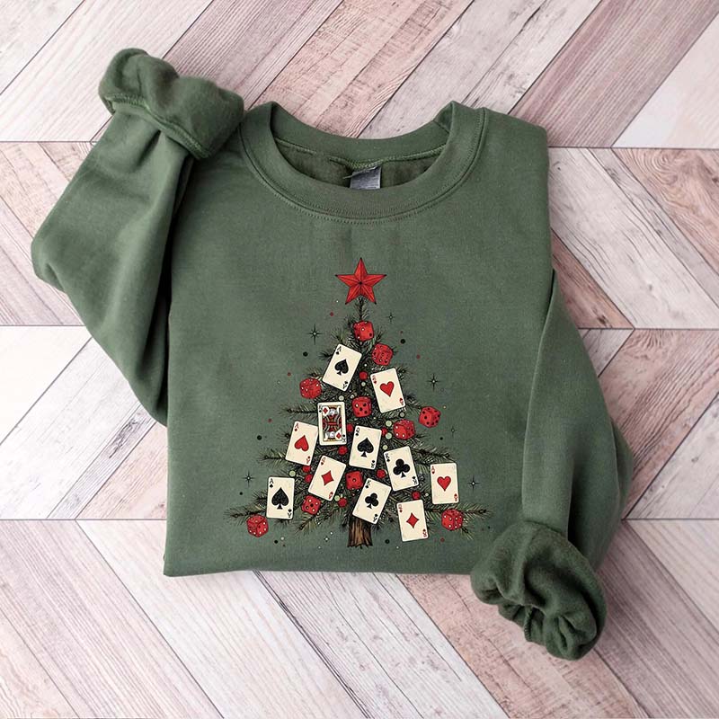 Poker Cards Christmas Tree Sweatshirt