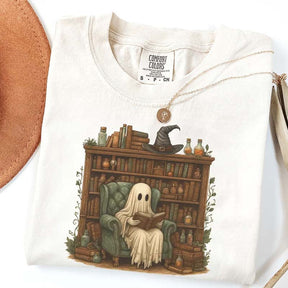 Retro Ghost Reading Books T-Shirt