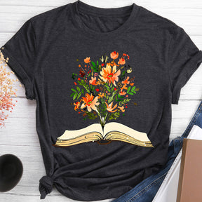 There Are Flowers Blooming From The Book T-shirt