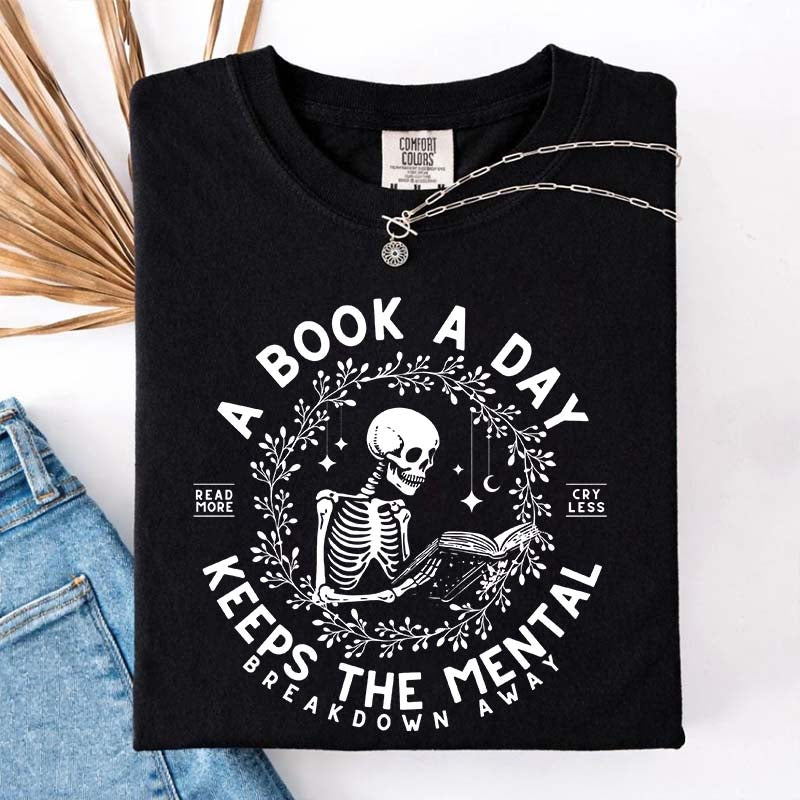 A Book a Day Skeleton T-Shirt