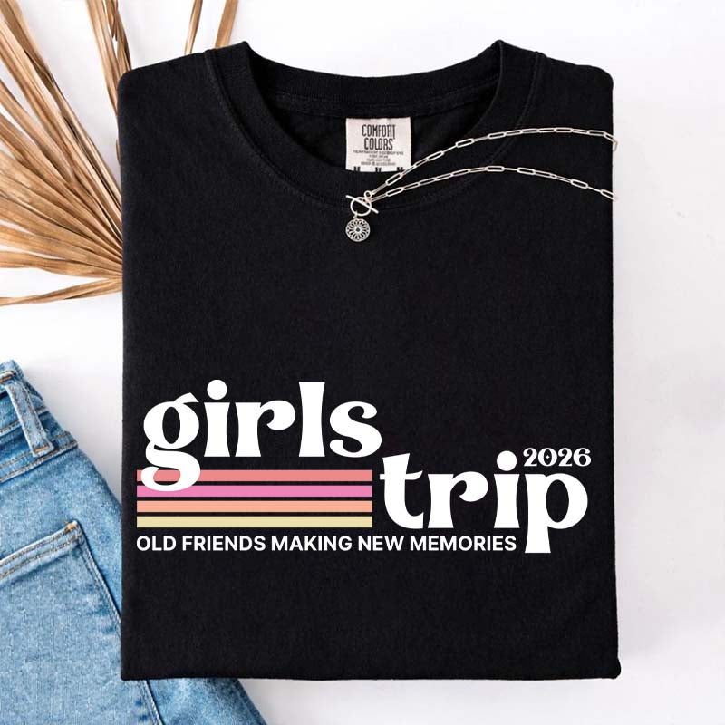 Custom Girls Trip Matching Friends Vacation T-Shirt