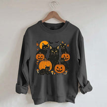 Halloween Cat And Pumpkin Sweatshirt