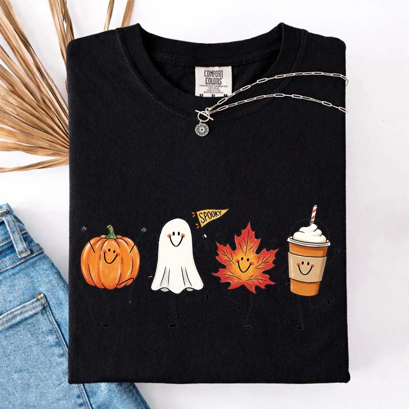 Happy Fall Doodle Smiling Spooky T-Shirt