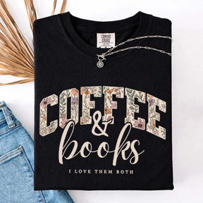 Coffee And Books Floral T-Shirt