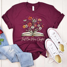 Floral Reading Just One More Chapter T-Shirt