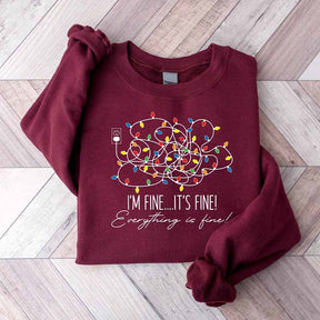 Im Fine Its Fine Everything Is Fine Christmas Sweatshirt