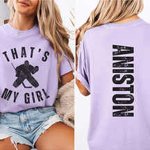 Custom That's My Girl Hockey Goalie Mom Comfort Colors T-Shirt
