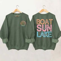 Boat Waves Sun Rays Lake Days Sweatshirt