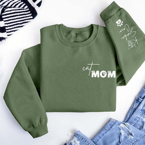 Custom Cat Mom Pet Name Sweatshirt