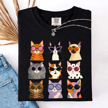Retro Cool Cats Sunglasses T-Shirt