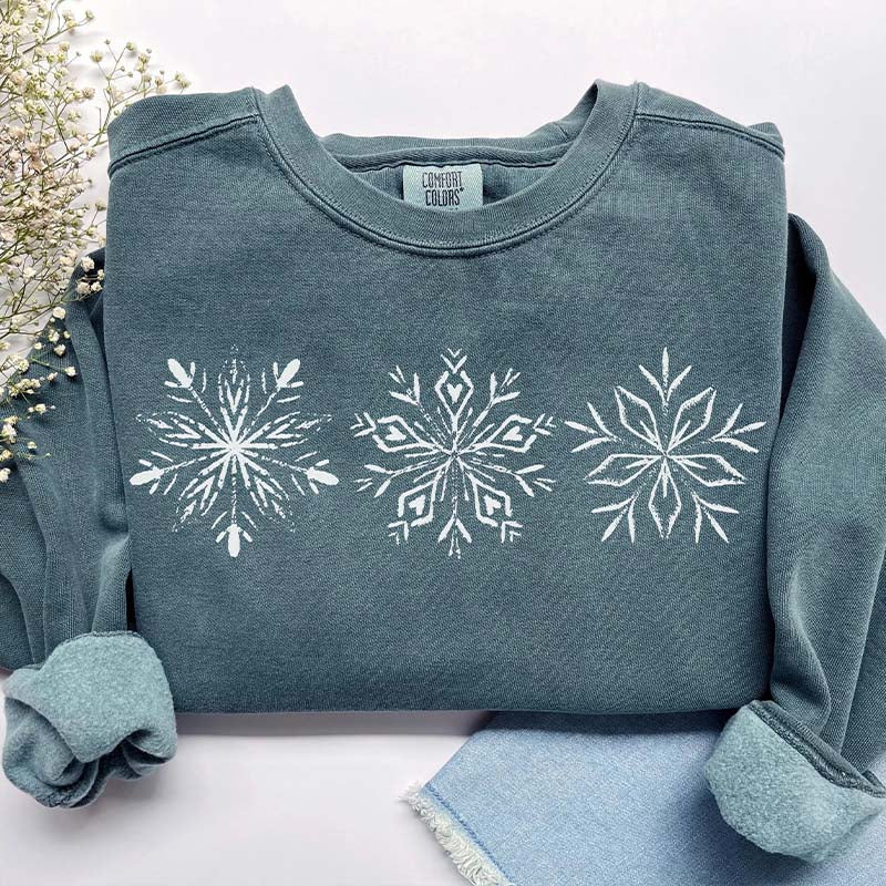Comfort Colors Snowflakes Sweatshirt
