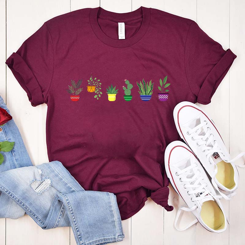 Gender Neutral Cute Rainbow Plant T-Shirt