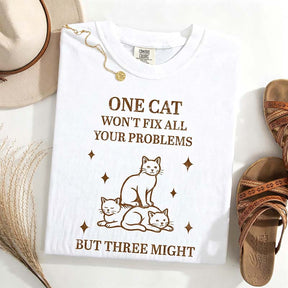 Retro Three Cats Graphic People T-Shirt