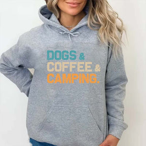 Dogs Coffee Camping Hoodie