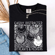 Easily Distracted By Plants and Peckers Wildflowers T-Shirt