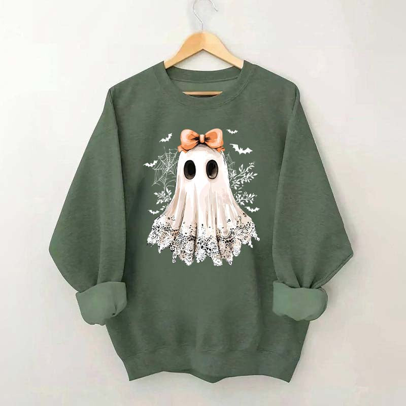 Halloween Lace Ghost Boo Sweatshirt