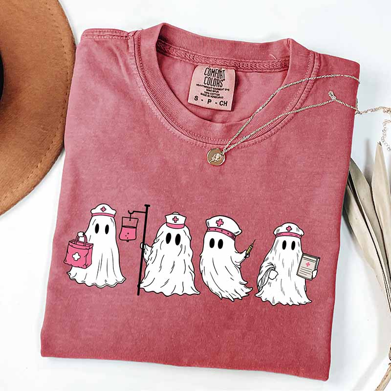 Ghost Nurse Halloween Spooky T-Shirt