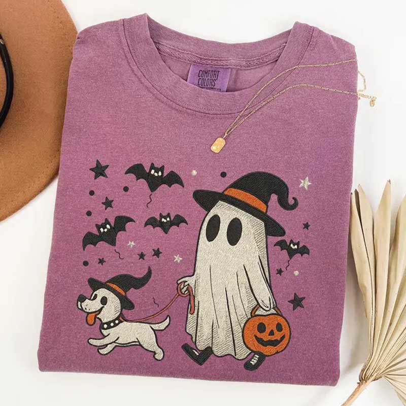 Spooky Paws Ghost Dog Halloween T-Shirt