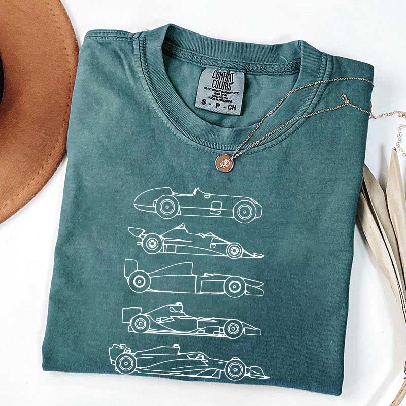 Evolution of a F1 Car Race T-Shirt