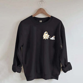 Cute Ghost Dog Halloween Sweatshirt