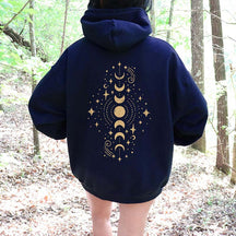 Vintage Celestial Vertical Moon Phase Hoodie