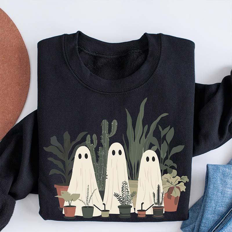 Crazy Ghost Plant Halloween Sweatshirt