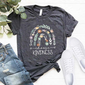 Choose Kindness Floral Rainbow T-Shirt