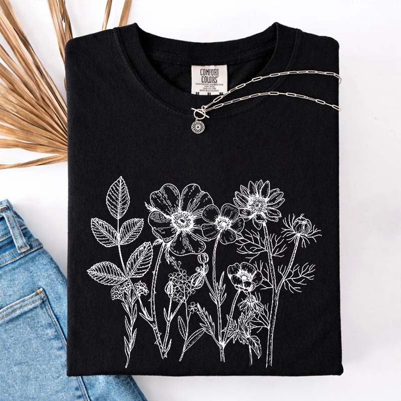 Boho Gardener Floral Botanical T-Shirt