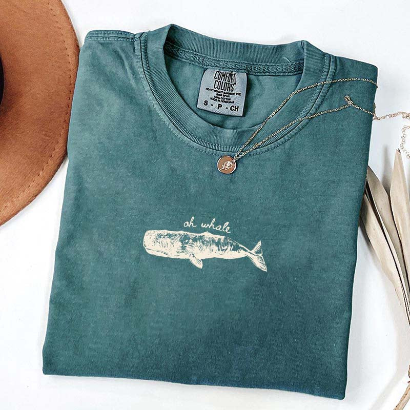 Minimalist Beach Oh Whale T-Shirt