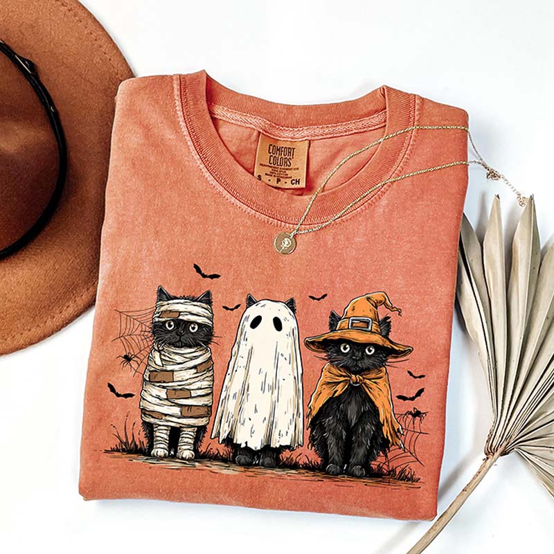 Retro Comfort Colors Ghost Cat T-Shirt