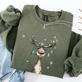 Vintage Reindeer Cute Christmas Sweatshirt