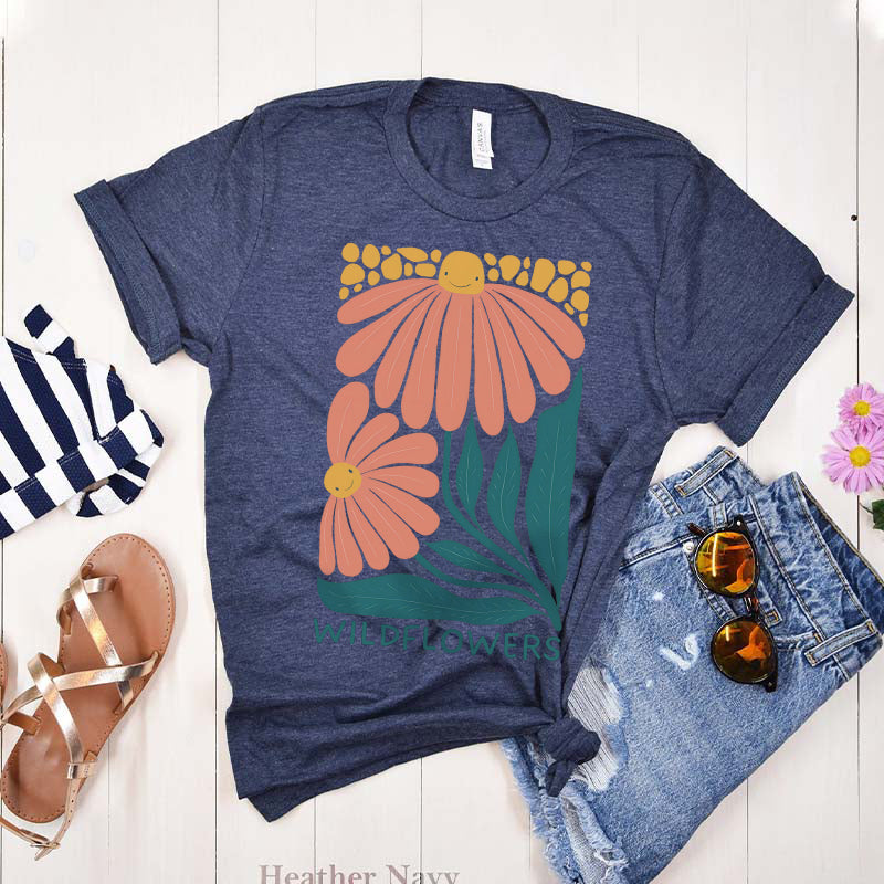 Retro Garden Cute Wildflowers T-Shirt