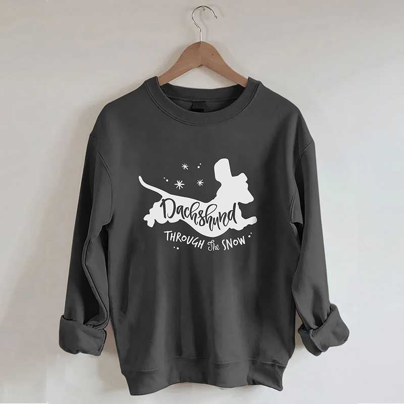 Dachshund Christmas Through The Snow Sweatshirt