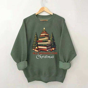 All Booked for Christmas Tree Sweatshirt