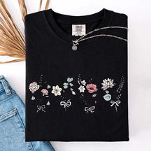 Floral Coquette Bow Ladies T-Shirt