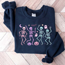 Dancing Skeletons Halloween Retro Sweatshirt