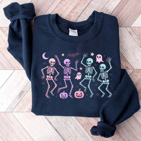 Dancing Skeletons Halloween Retro Sweatshirt